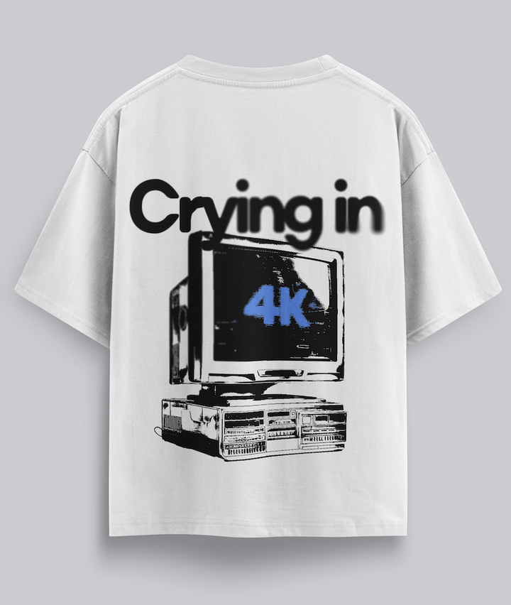 Camiseta Oversize Digital Tears NVRSFT — Drop Feelings in Pieces | Crying in 4K print streetwear México