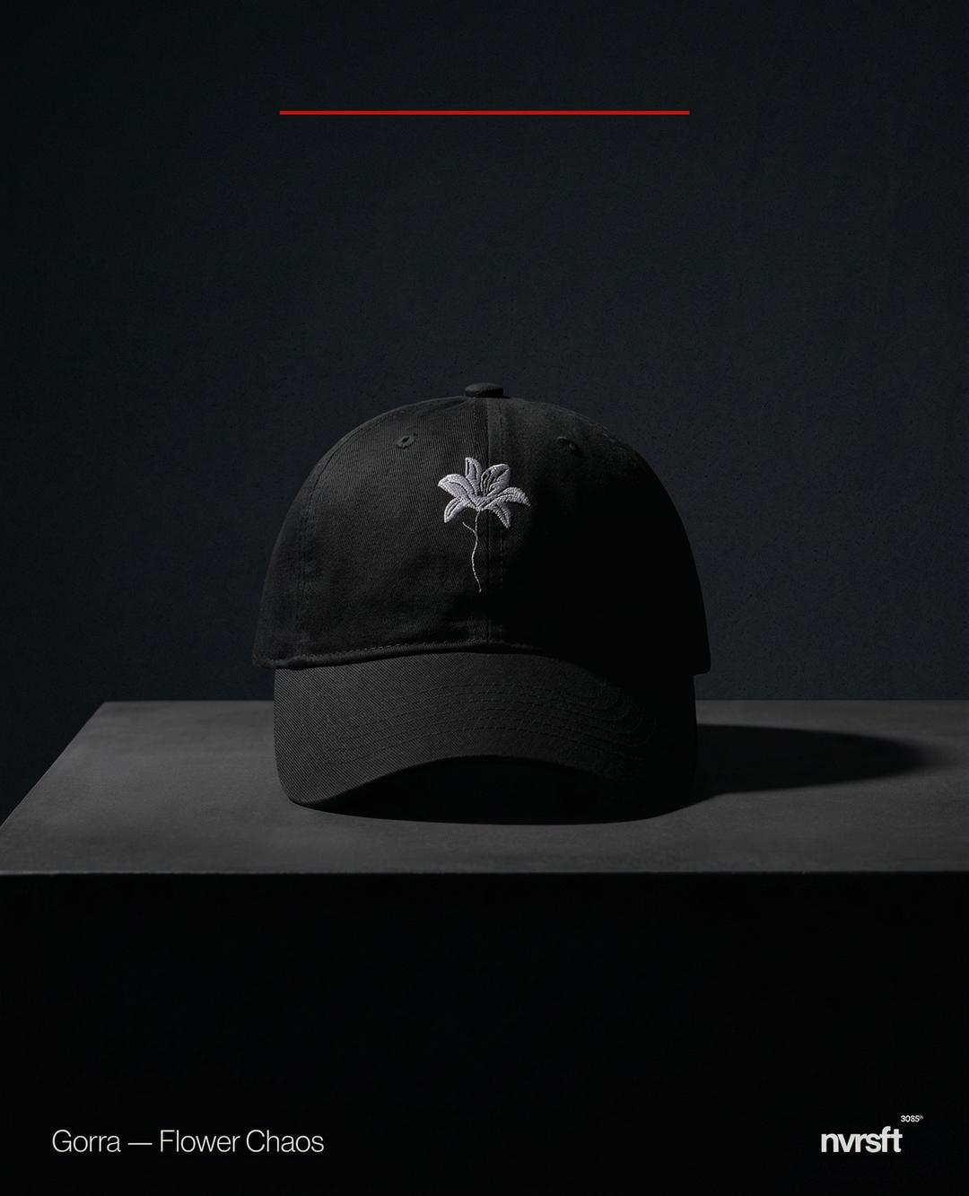 Gorra Flower Chaos Black streetwear mexicano edición limitada NVRSFT