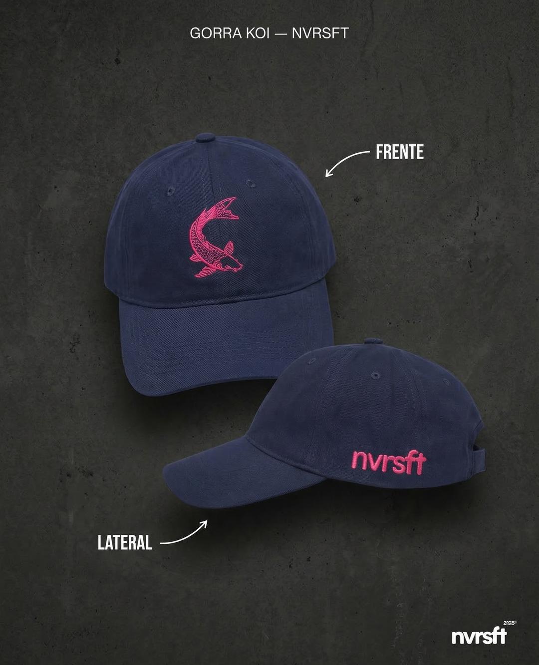 Gorra Koi Navy Blue streetwear mexicano edición limitada NVRSFT
