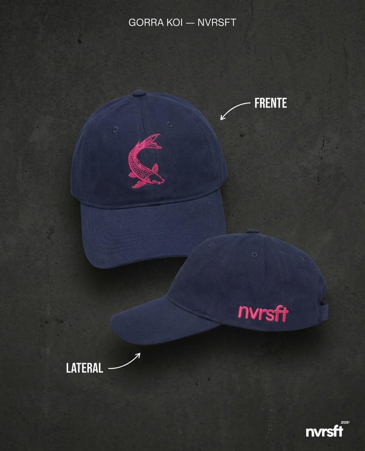 Gorra Koi Navy Blue streetwear mexicano edición limitada NVRSFT